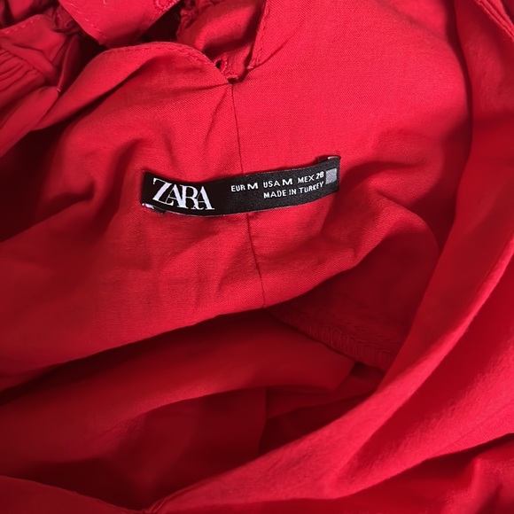 Zara Red Eyelet Dress - Size M - EUC - Picture 5 of 7